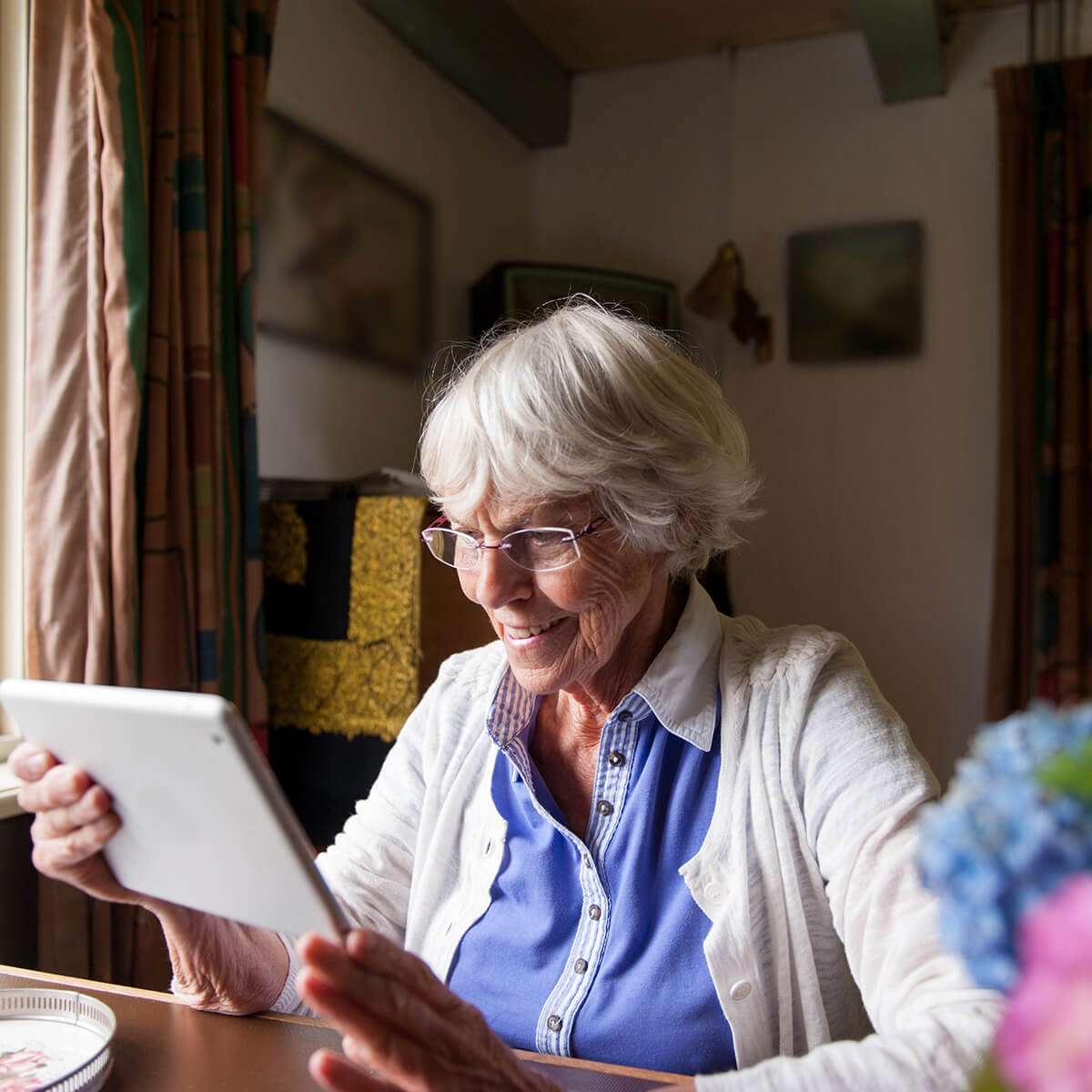 Woman using tablet